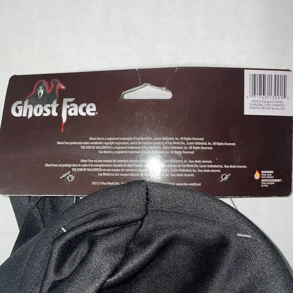 SCREAM MOVIE PATRIOTIC FLAG GHOST FACE MASK WITH HOOD COSTUME 2021 NWT